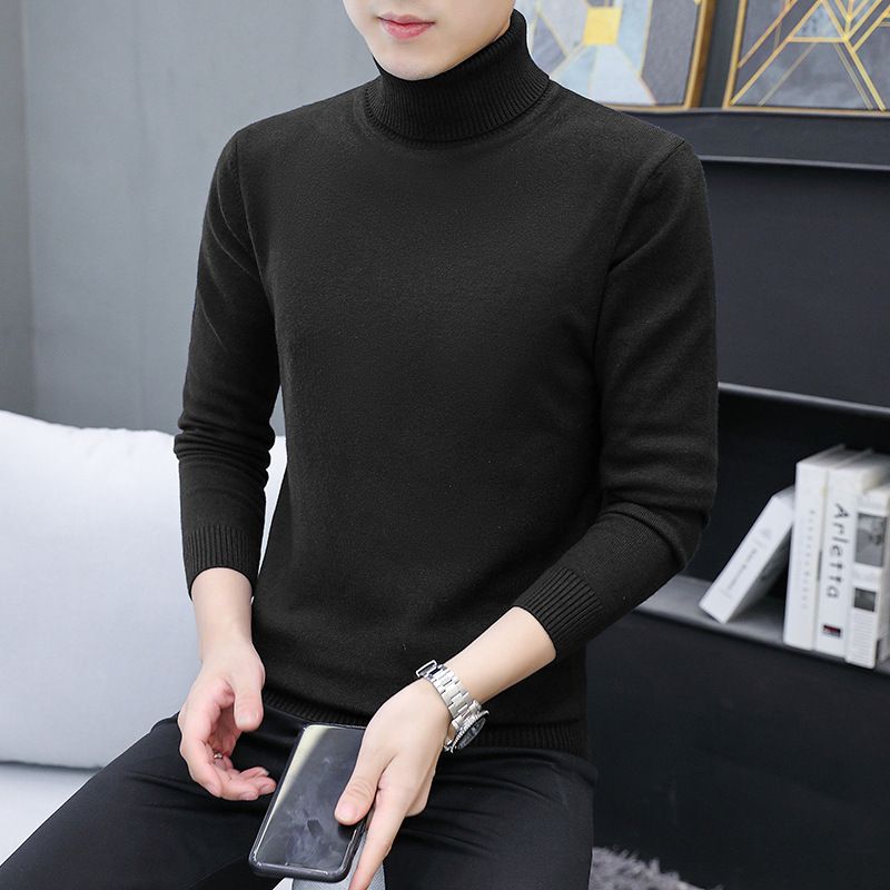 男士高领仿羊毛打底衫新款秋冬百搭季套头毛衣长袖秋保暖内搭