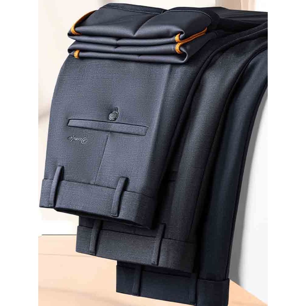 垂感西裤男高级感2025秋冬新款免烫中老年爸爸商务宽松西装裤男厚