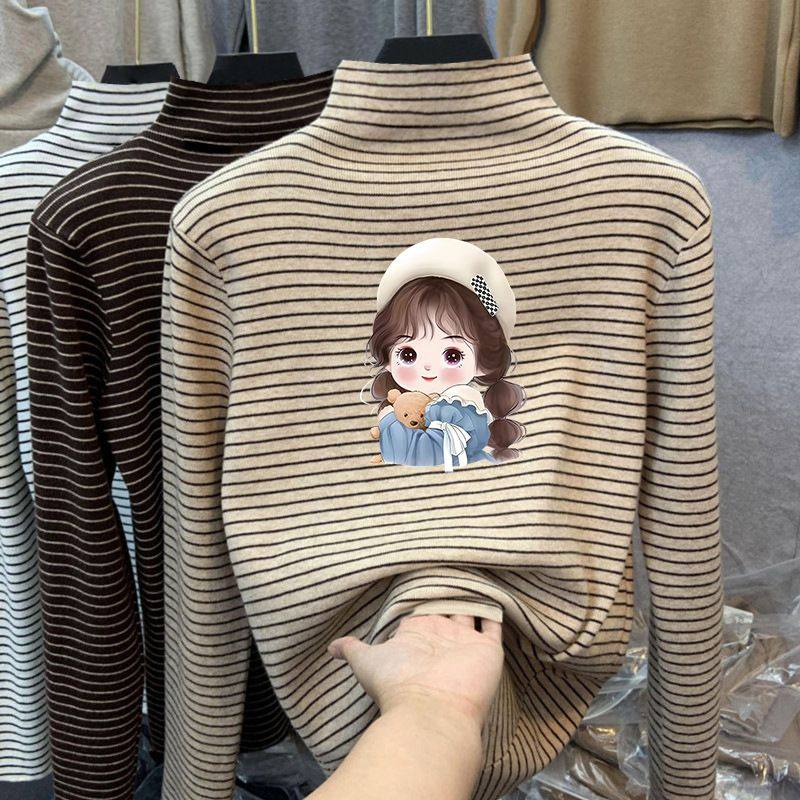 儿童半高领打底衫保暖长袖T恤男女中大童条纹德绒秋衣内搭上衣ins,女装/女士精品,大码内搭,淘宝优惠券,粉丝福利购,淘宝优惠卷