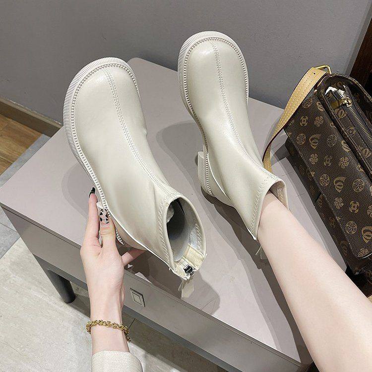 法式英伦洋气马丁靴女2025秋冬新款短靴单靴切尔西瘦瘦靴裸靴棉靴,女鞋,切尔西靴,淘宝优惠券,粉丝福利购,淘宝优惠卷