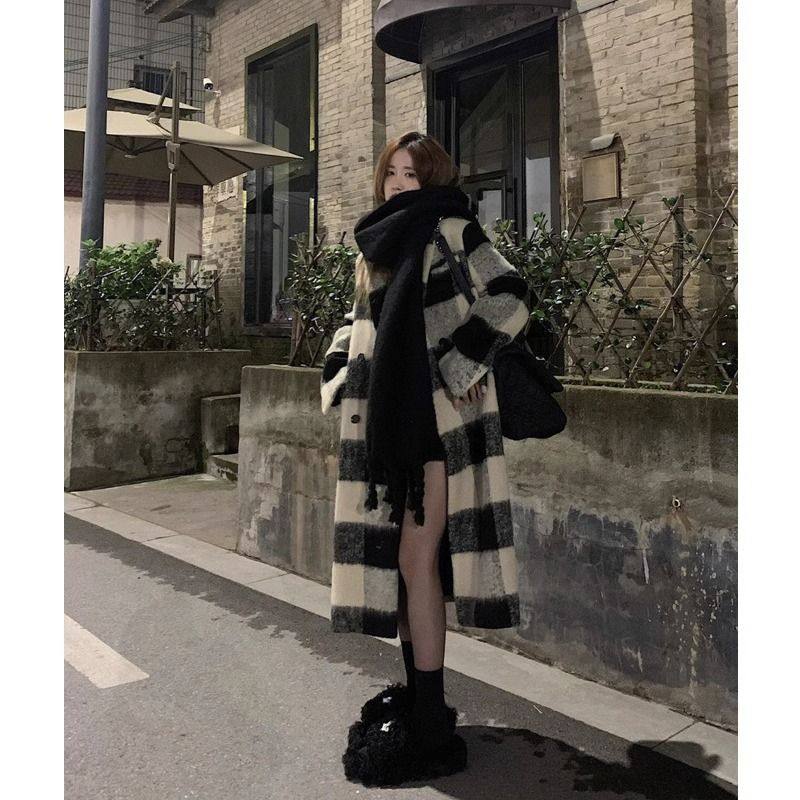2025秋冬新款高级感韩系格子双面羊毛大衣女中长款小个子毛呢外套,女装/女士精品,毛呢外套,淘宝优惠券,粉丝福利购,淘宝优惠卷