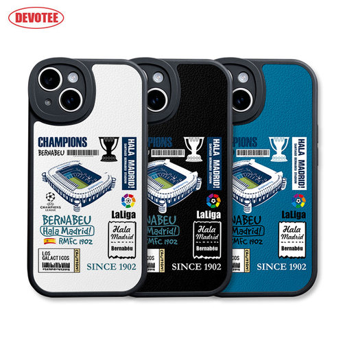 皇马手机壳16Promax西甲ip14皇家马德里15plus全包边皮纹软壳mate70欧冠pura70足球K80米15荣耀300球场iQOO13