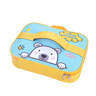 保温平放包饭盒午餐便当袋手提小学生防水手拎带拉链大容量餐盘包