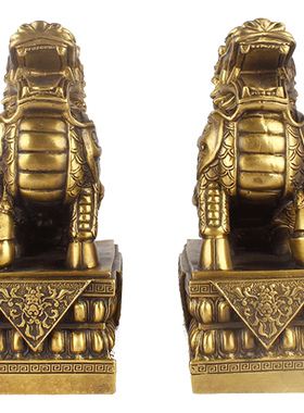 纯铜家居客厅办公桌麒麟摆件