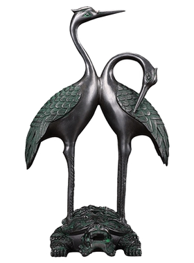 纯铜龟鹤延年摆件铜仙鹤祝寿礼品