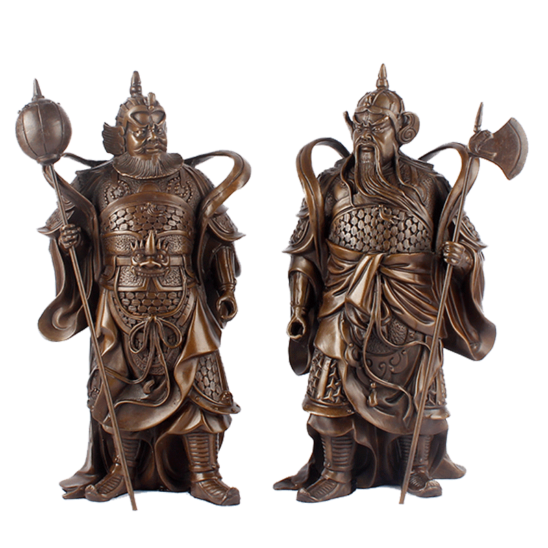 纯铜尉迟恭秦琼左右护法工艺品