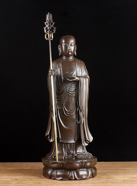 铜九华山地藏王菩萨佛像摆件客厅