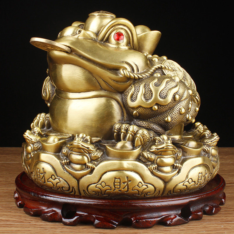 铜金蟾黄铜三脚金蟾客厅摆件铜蟾蜍三足金蟾家居工艺开业礼品