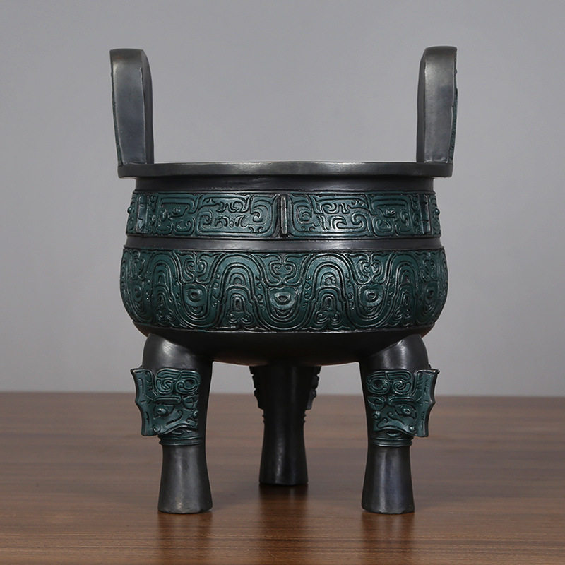 铜鼎摆件克鼎办公室铜鼎客厅装饰品仿青铜器摆件家用铜鼎香炉
