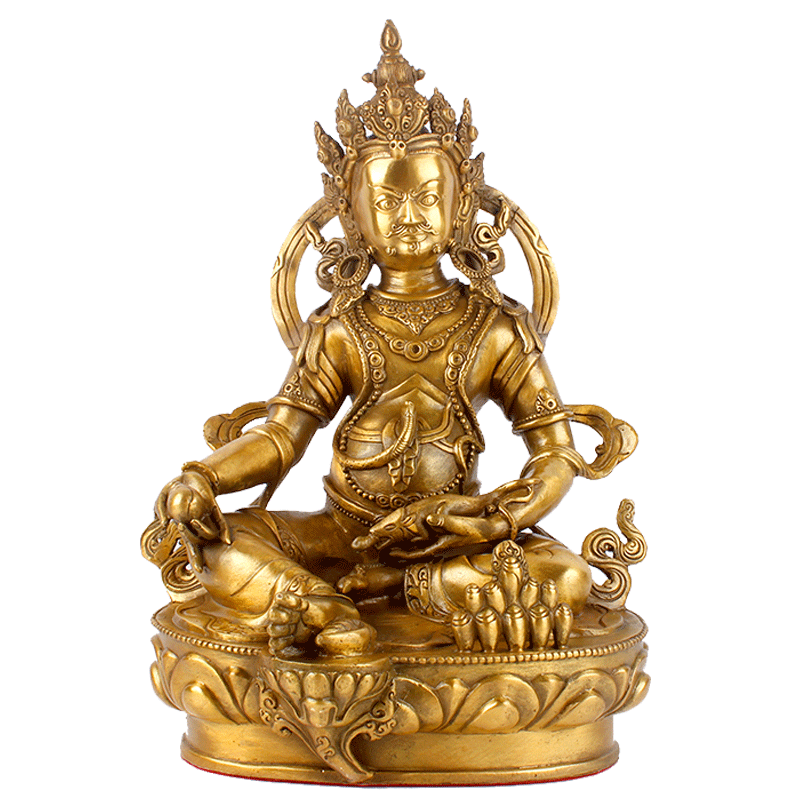 铜黄财神摆件大号家居供奉客厅摆设密宗护法占巴拉财神