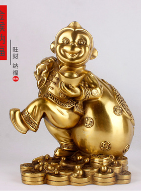 纯铜生肖猴子客厅摆件工艺品福猴