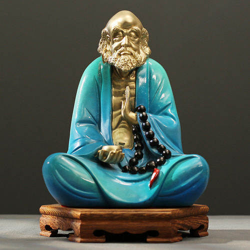 铜禅意达摩祖师佛像客厅摆件