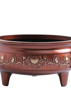 纯铜香炉摆件家用供奉插香