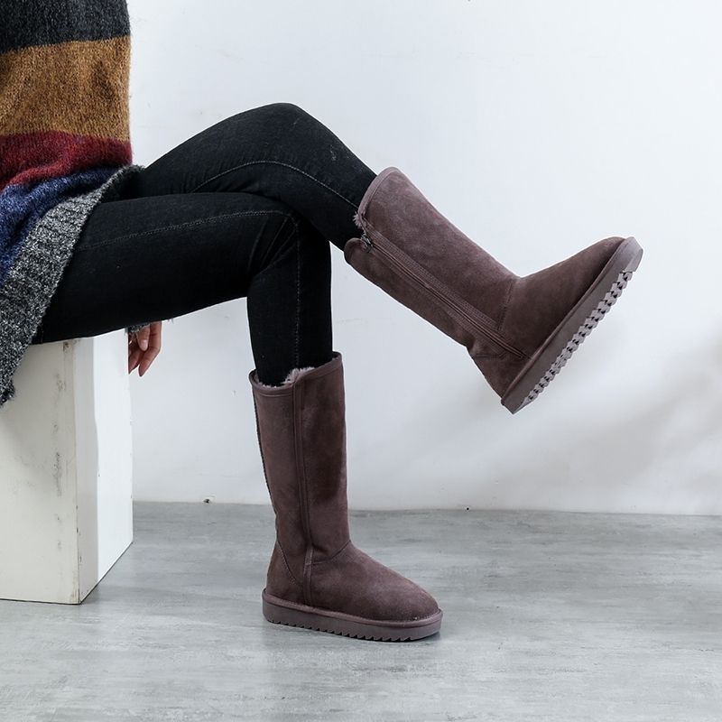 冬季高筒雪地靴女加绒加厚