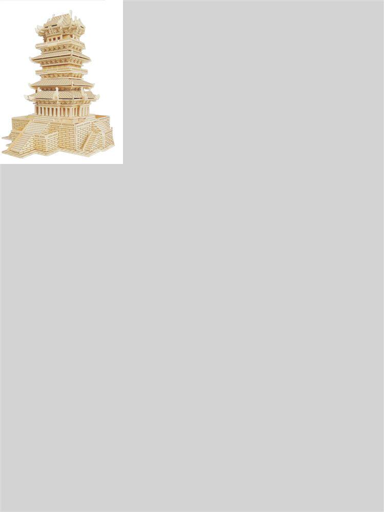 TENGWANG PAVILION 빌딩 블록 나무 시뮬레이션 모델 교육 DIY 장난감 나무 조립 3 차원 퍼즐 중국 고대 건물 건축