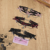 choker原创手作天蕾系黑粉色手作颈圈项链颈链哥特风 暗黑萝莉