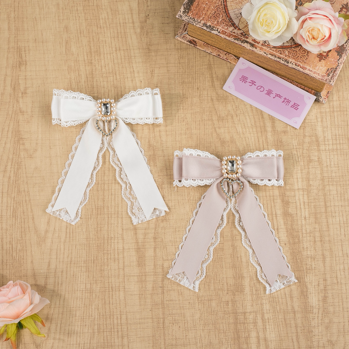 日系手作超精致天蕾系量产型方钻爱心蝴蝶结胸针配饰可爱百搭领结