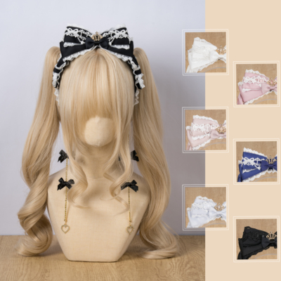 量产型可替换流苏立体蝴蝶结发箍