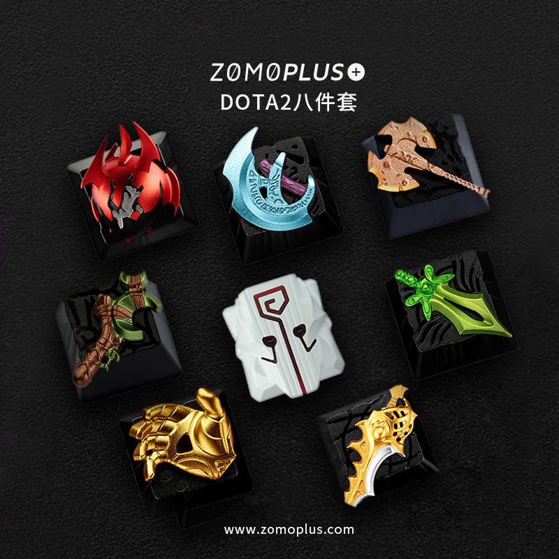 ZOMO原创设计 dota2蝴蝶分身斧机械透光樱桃轴定制个性金属键盘帽