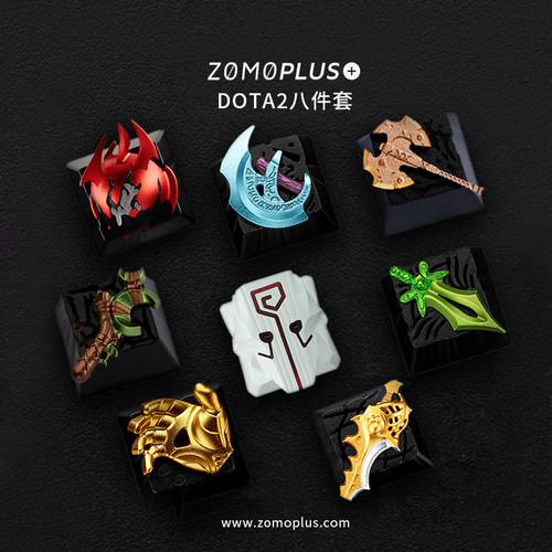 ZOMO原创设计 dota2蝴蝶分身斧机械透光樱桃轴定制个性金属键盘帽