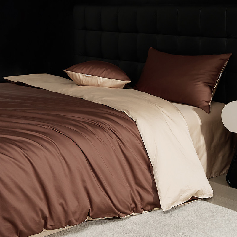 A类纯色100支长绒棉全棉四件套