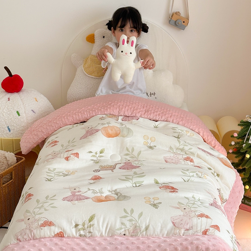 幼儿园全棉双层纱豆豆被