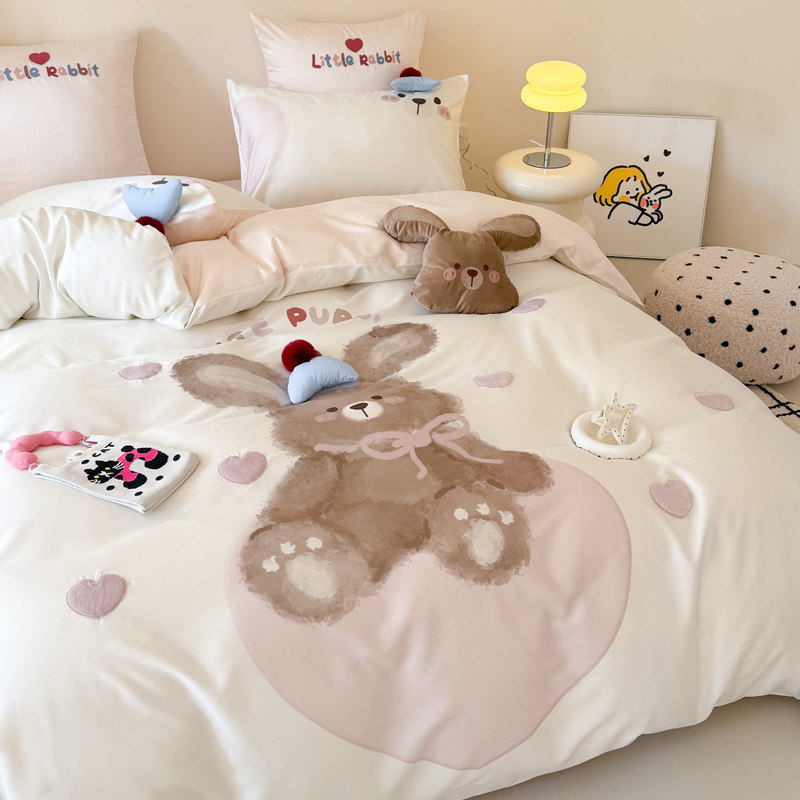 120S澳棉卡通宿舍四件套可爱纯棉被套床单春夏床上用品,床上用品,床品套件/四件套/多件套,淘宝优惠券,粉丝福利购,淘宝优惠卷