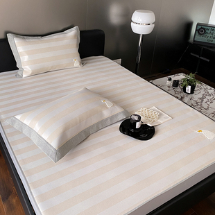 罗兰家纺A类抗菌冰丝凉席三件套 可水洗空调软席凉感床笠席子 夏季