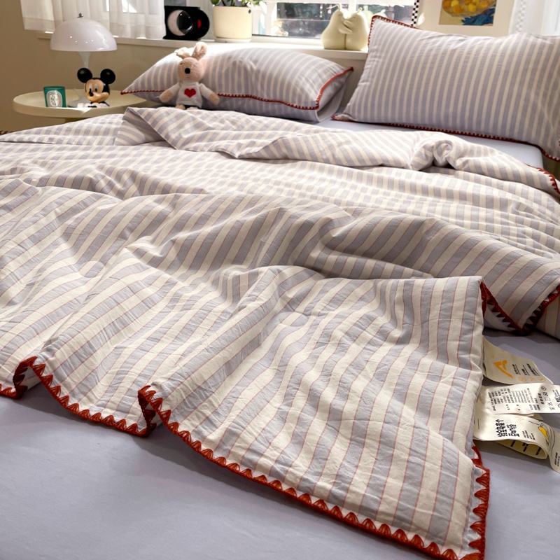 全棉色织水洗棉大豆纤维夏被