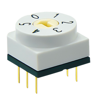 韩国进口旋转编码开关8421数字插件拨码6档波段开关防水06档调节