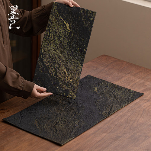 墨己织锦鎏金双面茶席加厚禅意