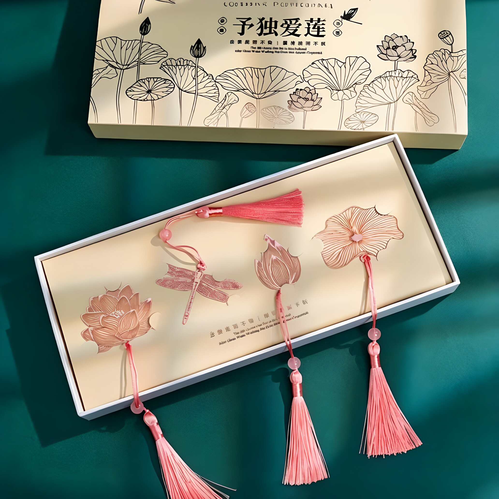 古风镂空予独爱莲书签