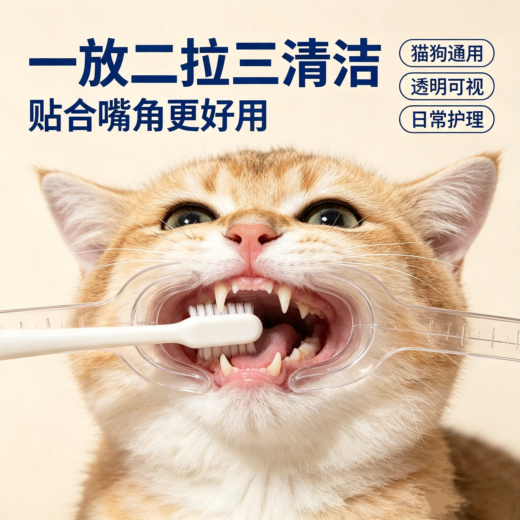 一分钟搞定清洁!狗狗刷牙防咬扣口器清洁牙结石辅助工具撑牙器