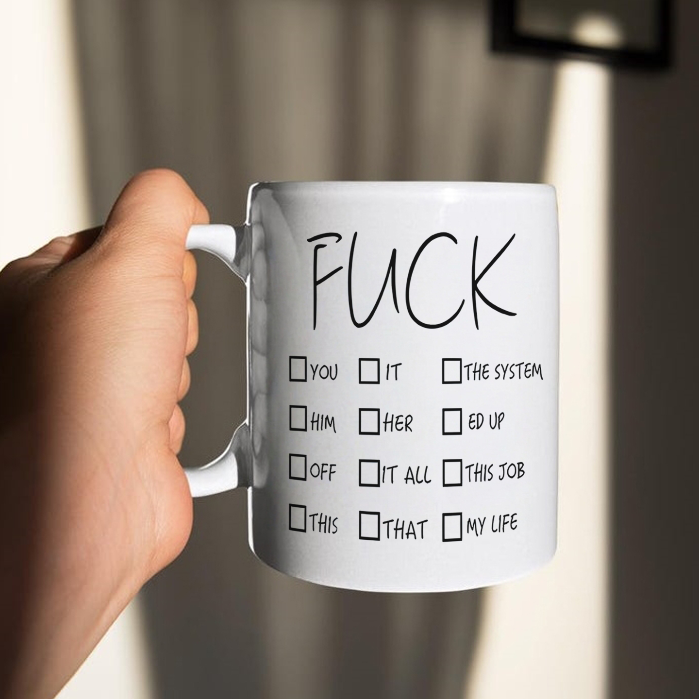 Fuck陶瓷马克杯创意喝水杯子
