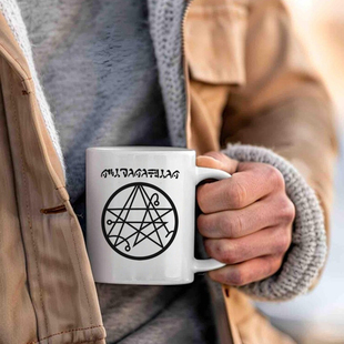 克苏鲁的呼唤周水杯边死灵之书黄衣之王旧印魔法阵陶瓷马克杯礼物