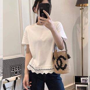 今年流行的爆款早春设计感短袖t恤2026新款白色上衣胖mm大码女装