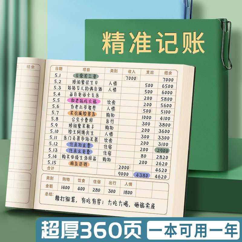 记账本子手帐明细账本日常开支记录本人情往来登记本儿童每日记账本账单明细通用存钱婚礼日本家庭理财笔记本