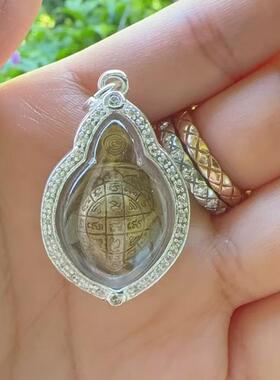 2560年龙婆银M清zhai龟银壳吊坠F牌配不锈钢项链