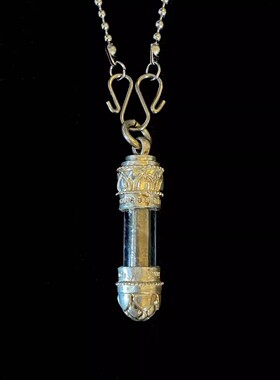 安伯曼泰国制古巴诺一乖宝宝符管银防水外壳不锈钢项链