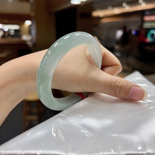 【鉴定保真】A货蓝水翠玉手镯