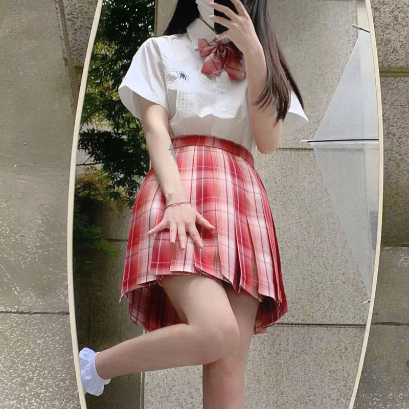 STRAWBERRY CUTE MULTI JK UNIFORM SKIRT GENUINE GIRLS ELEMENTARY SCHOOL SPORTS DAY GRADUATION CLASS UNIFORM COLLEGE STYLE SUMMER SUIT