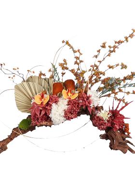 干花新中式客厅玄关吧台架构花艺