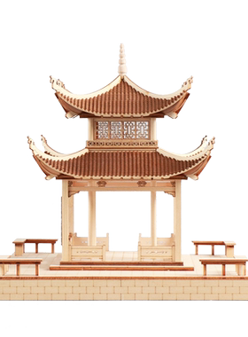 新中式风建筑屋檐客厅玄关摆件