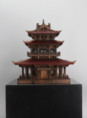 新中式客厅茶室雕塑台装饰柜摆件