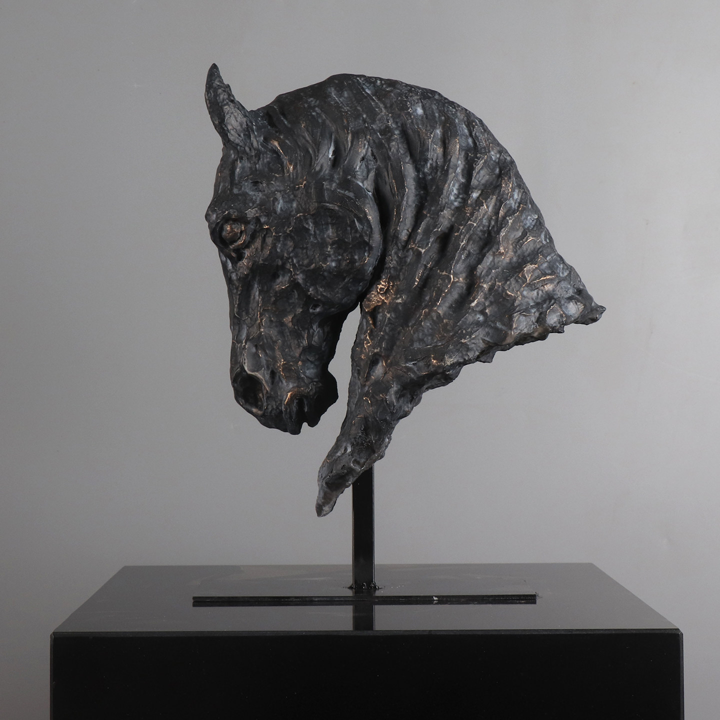 现代新中式简约抽象仿玉马头雕塑摆件家居客厅装饰品个性艺术摆设