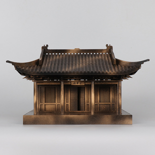 中式 斗拱古建筑雨華宮模型古銅色酒店玄關(guān)樣板間會所博物館擺件