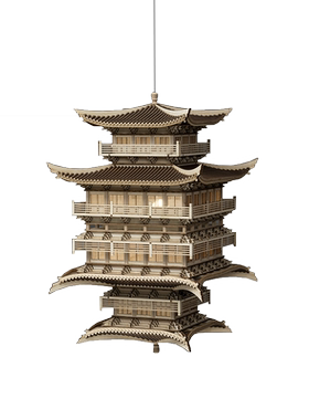 亲宜中式古建筑悬挂镜像摆件