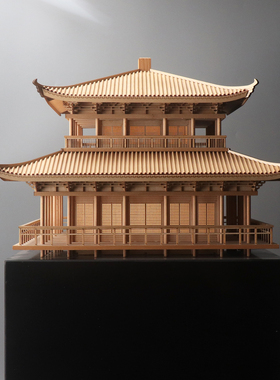 中式木质古建亭台楼阁手工摆件