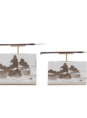 新中式风毛笔样板房间软装饰品