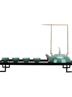 新中式风功夫茶具托盘软装饰品